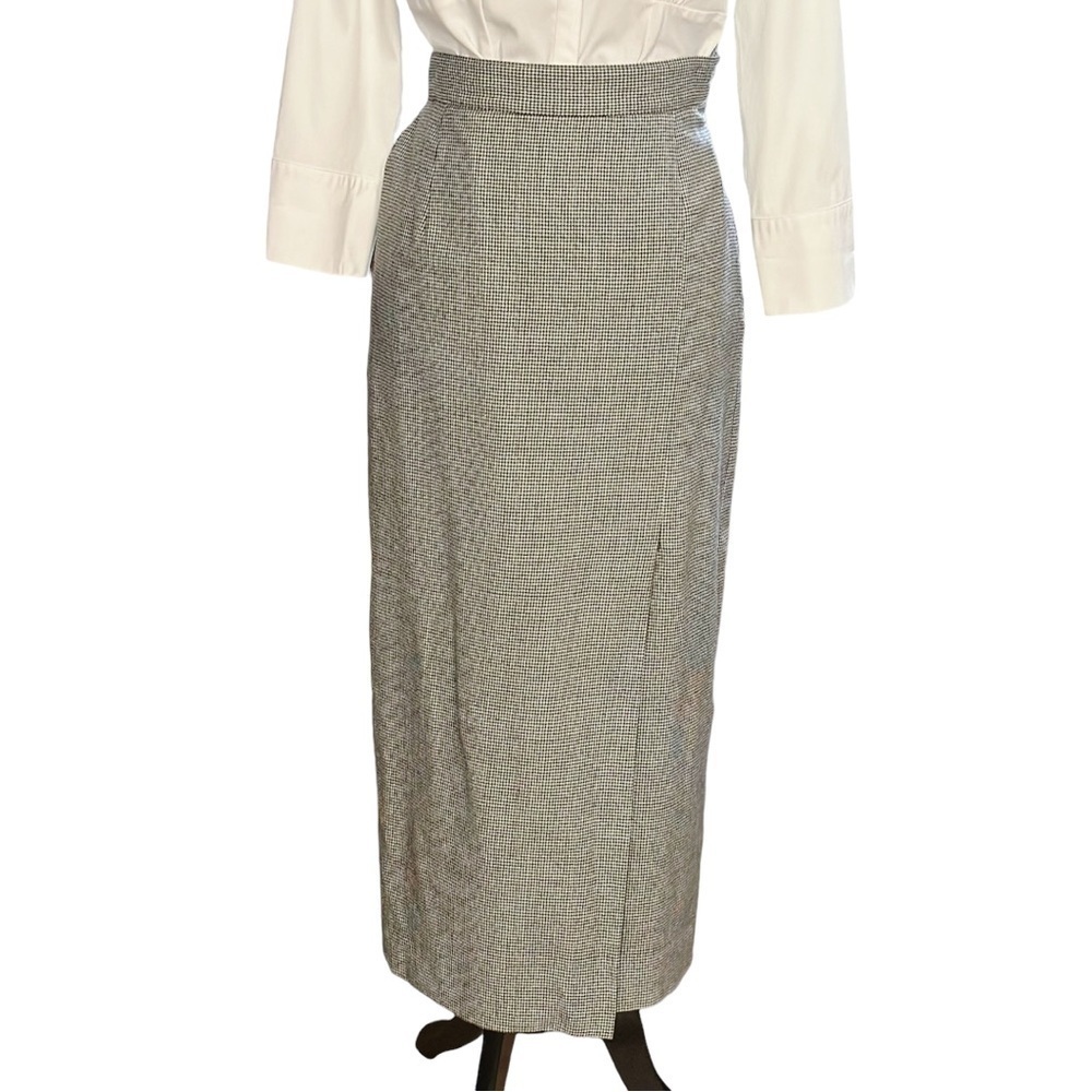 Mark Shale Vintage  Black and White Houndstooth Pencil Skirt Women's Size 6 - Picture 3 of 13